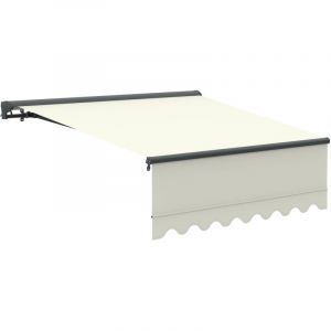 Canop&eacute;e Store Banne Motoris&eacute; Beige Semi Coffre 4 x 3m &ndash; Store R&eacute;tractable pour Terrasse, Balcon & Jardin &ndash; Manivelle &agrave; Gauche &ndash; Aluminium et
