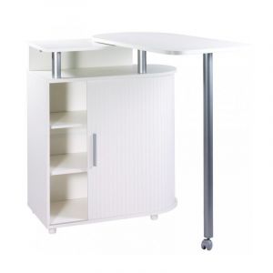 Desserte de cuisine avec table pivotante blanche Nantes