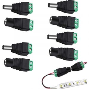 4 Paires Connecteur 12v DC Adaptateur,5.5mm x 2.1mm M&acirc;Le et Femelle d'alimentation Jack Adaptateurs pour cam&eacute;ra de vid&eacute;osurveillance Syst&egrave;me de s&eacute;curi