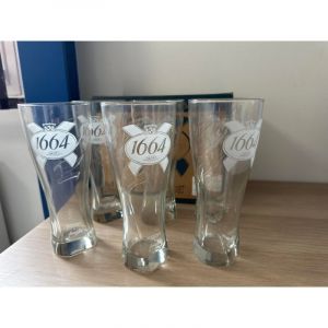 Lot de 6 verres &agrave; bi&egrave;re 1664 - 50 cl - Mod&egrave;le sign&eacute; J&eacute;r&ocirc;me Hatt - Neufs