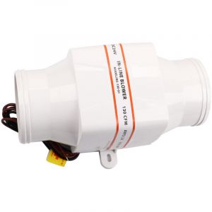 Ventilateur de cale marin en ligne de 3 pouces, ventilateur de Ventilation puissant et silencieux pour Yacht, bateau, camping-car (24V)