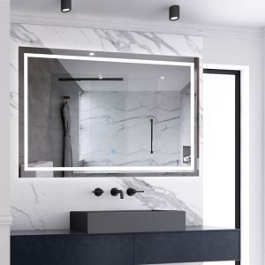 Miroir de salle de bain lumineux L.120 x H.70 cm avec Anti-Bu&eacute;e + 3 Couleurs + Dimmable, Miroir LED Mural