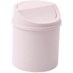 Lot de 1 mini poubelle rose, poubelle de bureau, accessoires de rangement pour bureau &agrave; domicile