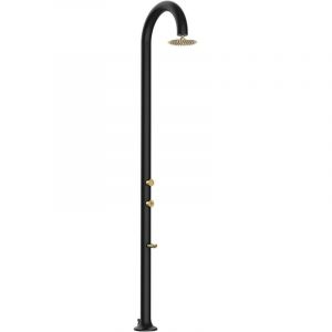 Douche Lunaire En Aluminium Noir Et Or Cm 233x17x17 Sined Luna Alu Nera Oro