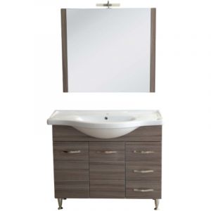 Meuble de salle de bain Antonella base de lavabo en ce'ramique palissandre cm100x35x87h miroir 90x80cm