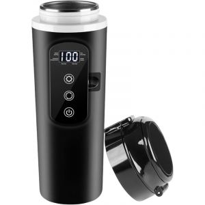 Bouilloire voiture 12V-24V 500ml, Bouilloire &eacute;lectrique de voyage en inox avec allume-cigare 12V pour eau chaude, caf&eacute;, th&eacute;, voiture, camion, camping