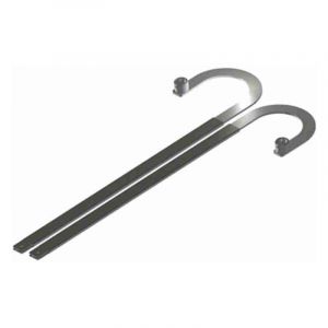 LT323 paire de bras télescopiques courbés L800mm douille rainurée et supports à souder - Roger