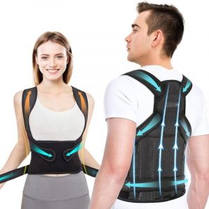 Posture Correcteur Dos Femme Homme,Redresseur De Dos,Ceinture Redresse Dos Droit,Confortable Respirant et Réglable - S