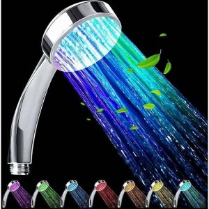 ZVD - Pomme de douche led 1 pi&egrave;ce, pomme de douche haute pression &agrave; changement automatique de 7 couleurs, pomme de douche univers pour la maison,