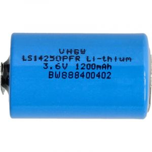 Vhbw - Pile au lithium LS14250 remplacement pour 1/2 aa LS14250PFR - Pile primaire avec connexion à souder (1200mAh, 3,6V, Li-SOCl2)