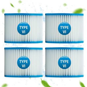 Filtre Spa pour bestway 58323, Cartouche filtrante Taille 6 pour Lay-Z-Spa, pour Monaco, pour Miami, pour Vegas (Lot de 4)