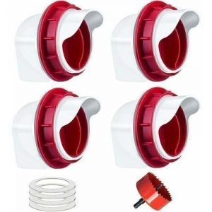 Gabrielle - Mangeoire Poules 4 Ports, Mangeoire Poule Automatique, diy Mangeoire &agrave; volaille Gravit&eacute; Kit pour Seaux Tonneaux Bacs