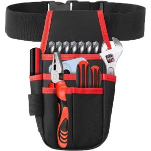 (rouge) Sacoche &agrave; Outils Professionnelle, Ceinture &agrave; Outil d'&eacute;lectricien, Porte-Outil Sac de Ceinture, Pochette D'&eacute;lectricien Professionnel, Sac de