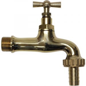 Fonderia Bongiovanni - Robinet en laiton mod.195 / l avec raccord de tuyau pour fontaine de jardin 1/2 '
