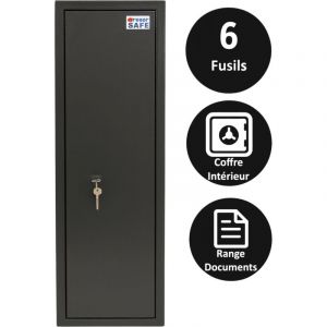 Armoire &Agrave; Fusils Tresorsafe 6 Armes Serrure &Agrave; Cl&eacute;s