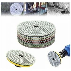 7Pcs 5 Pouces 50-3000 Grain Diamant Tampon De Polissage Disque De Pon&ccedil;age Pour Marbre Verre De Granit De B&eacute;ton