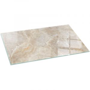 Plaque de sol sous po&ecirc;le &agrave; bois en verre tremp&eacute; protection thermique du plancher Motif pierre naturelle 100x50 cm