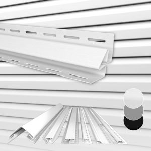 Hexim - Bardage Anthracite Gris Blanc, Revêtement de Façade, pvc-u, Protection Visuelle, Résistant aux uv: Blanc, Angle intérieur