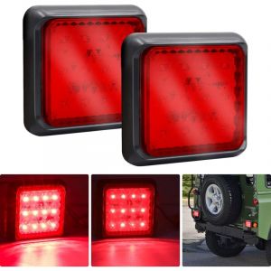 2PCS Feu Arri&egrave;re LED pour Remorque,Carr&eacute;s Feux Remorque LED 24V Blanc Feux de Frein Arri&egrave;re Feux Antibrouillard pour
