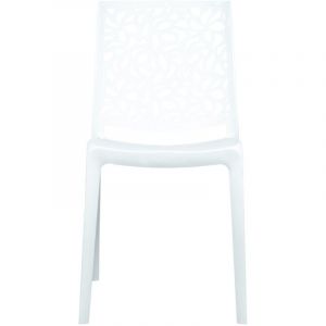Ensemble de 4 chaises en r&eacute;sine monobloc "London Stone" par Flow Blanc
