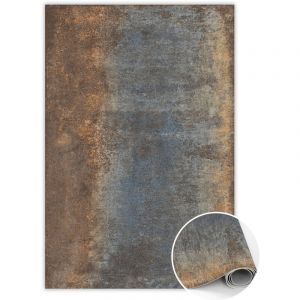 Tapis Vinyl de Cuisine et Chambre en pvc - T&ocirc;le rouill&eacute;e - 140x210 cm