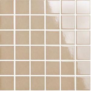 Mosa&iuml;que de gr&egrave;s c&eacute;rame PICCOLO VELVET 5x5cm (finition brillante) - Sand brown - bo&icirc;te de m2