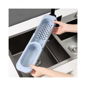 Shining House - Support Télescopique De Vidange D'évier, Rangement Evier avec Porte-Serviettes, Support de Savon De Stockage Extensible éponge