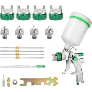 Pistolet pulvérisateur pneumatique hvlp avec buse de 1,4/1,7/2,0/2,5 mm, capacité de 600 ml, pour mur, voiture, décoration intérieure (vert)