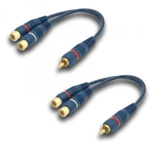 C&acirc;ble RCA R&eacute;partiteur Audio Adaptateur C&acirc;ble Y Cinch, 15CM C&acirc;ble RCA vers JACK 1 M&acirc;le &agrave; 2 Femelle RCA C&acirc;ble pour Caisson Basses, Phono, AV, Audio,