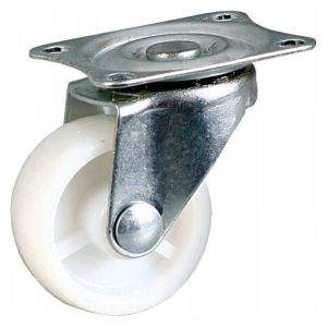 Roulette pivotante pour meuble, diam&egrave;tre 32 mm, blanche