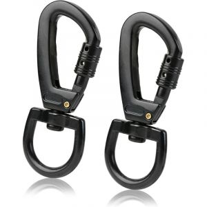 Lot de 2 mousquetons pour l'escalade, mousqueton porte-clés, mousqueton pivotant, mousqueton pivotant robuste, mousqueton ciseaux pour laisse de