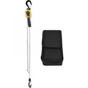 Palan &agrave; cha&icirc;nette - Capacit&eacute; de charge : 500 kg - Avec bloc de levage - Mini cliquet portable avec cha&icirc;ne de 1,5 m
