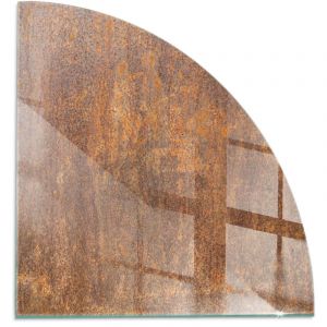 Plaque de protection de sol en verre tremp&eacute; pour chemin&eacute;e et po&ecirc;le &agrave; bois pare-feu contre les &eacute;tincelles Texture rouill&eacute;e sur m&eacute;tal 1/4 100x100 cm