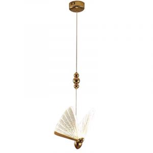 Luminaire suspendu moderne &agrave; 1 lumi&egrave;re, plafonnier acrylique lustre papillon d&eacute;coratif pour escalier de cuisine de chambre &agrave; coucher, suspension led