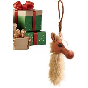 Porte-cl&eacute;s en forme de cheval &ndash; breloque t&ecirc;te de cheval pour portefeuille Breloque en peluche pour sac &ndash; pour sacs &agrave; main, portefeuilles, sacs &agrave; dos