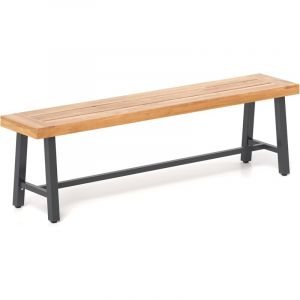 COSTWAY Banc Exterieur Jardin 160 x 32 x 45 cm, 3 Places Banc de Jardin, Bois d&rsquo;Acacia, Capacit&eacute; 360 kg, Coussinets Antid&eacute;rapants, Pieds en M&eacute;tal,