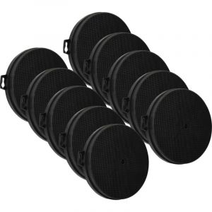 vhbw 10x Filtres &agrave; charbon actif compatible avec Bomann DU615, DU614, DU613, DU61161, DU611., DU 61161, DU618, DU617G, DU617 hotte aspirante - 21 cm
