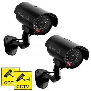 Decdeal Cam&eacute;ra factice CCTV S&eacute;curit&eacute; de surveillance CAM SIMULATION RED IR LED pour int&eacute;rieur ext&eacute;rieur