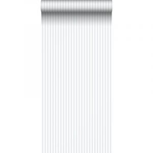 Sanders&sanders - papier peint &agrave; rayures gris et blanc