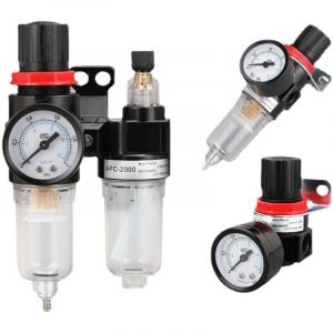 Filtre &agrave; air r&eacute;ducteur de pression AFR 1/4" Capture d'humidit&eacute; de pression Lubrificateur huile-eau S&eacute;parateur R&eacute;ducteur de pression Compresseur de
