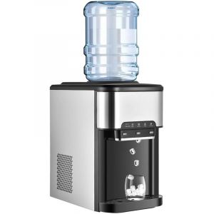 GOPLUS Machine à Glaçons 3 en 1 avec Glace 18,1KG/24H, Eau Chaude et Froide, Distributeur d'eau avec Réservoir 3 L, Contrôle Tactile