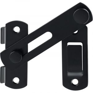 Verrou Porte Coulissante Serrure Volet Loquet Porte Verrou Portail &agrave; Bascule Boulon avec Vis pour Porte, Fen&ecirc;tre, Placard et Jardin, Finition Noir