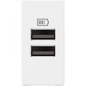 Chargeur 2 usb Type-A Mosaic 2 modules blanc pour support lcm Legrand 077660L