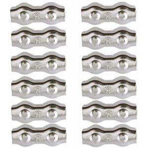 Serre-c&acirc;ble , Serre Cable Acier 3mm 12 Pi&egrave;ces Serre C&acirc;bles Duplex Pince de C&acirc;ble Acier inoxydable 304 D'agrafe de C&acirc;ble,C&acirc;ble Poign&eacute;es pour 2mm C&acirc;ble