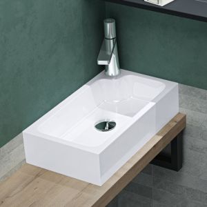 Mai&mai - Petit Lavabo &agrave; Poser Blanc 46cm Vasque &Eacute;vier Lave Mains pour wc sans Trop-Plein Col101