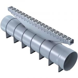 Gouttière tubulaire avec grille grise 110 c250