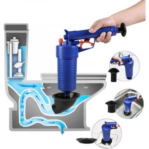 Débouchage à air comprimé avec pompe Déboucheur de vidange de pompe à air robuste, haute pression pour toilettes, outil de nettoyage, déboucheur