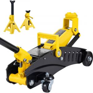 Mophorn - Cric hydraulique à profil bas de 2 tonnes, cric de voiture de course en fer avec supports, pompe de levage rapide, plage de 4,6 à 12,8