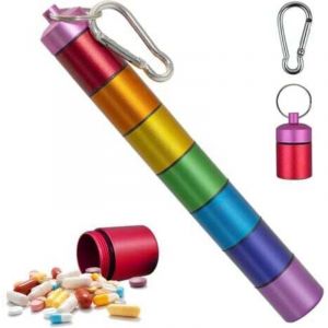 Pilulier Semainier, Bo&icirc;te &agrave; Medicament Portable Amovibles, Impermable Boite &agrave; Pilules M&eacute;tal, Pilulier Voyage Pour Pilules/Vitamines/Huile de