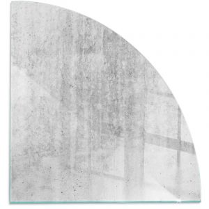 Plaque de protection de sol en verre tremp&eacute; pour chemin&eacute;e et po&ecirc;le &agrave; bois pare-feu contre les &eacute;tincelles Texture b&eacute;ton brut 1/4 100x100 cm